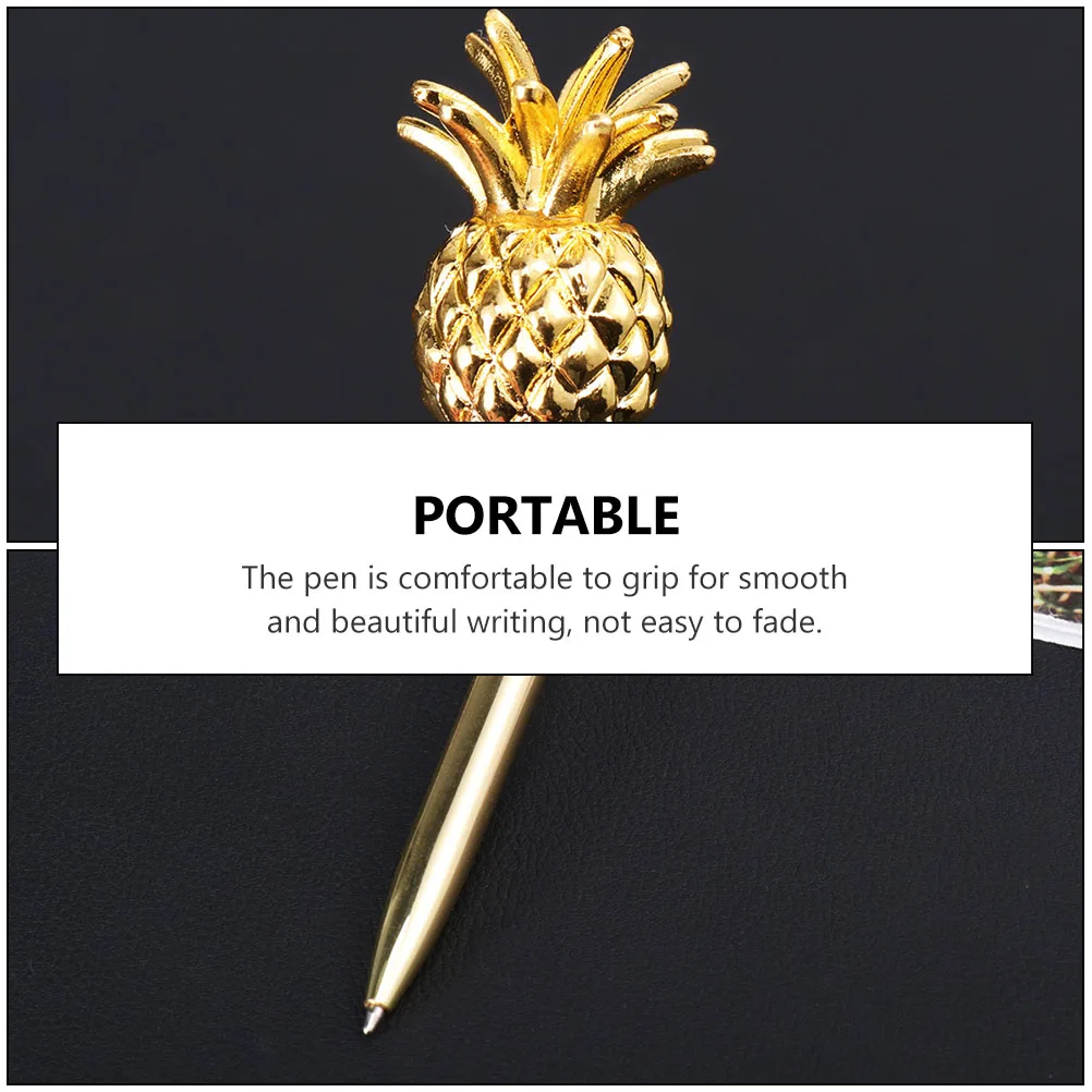 

2 Pcs Electroplating Gold Pen Signature Ball The Office Gifts Pineapple Alloy Ballpoint Pens Roller Writing Stationery