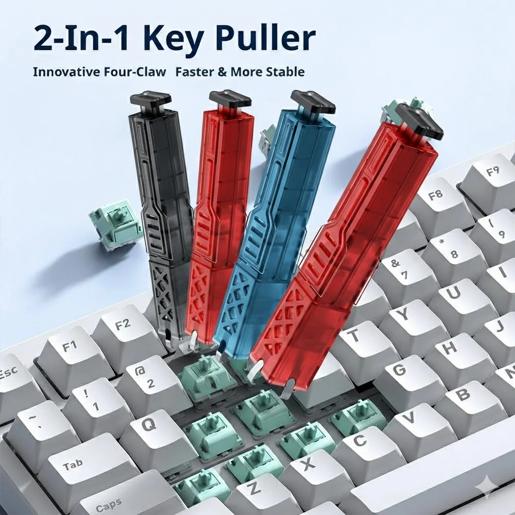 2-in-1 Tastatur-Tastenkappen-Abzieher Universelles Tastenkappen-Entfernungswerkzeug Mechanisches Tastatur-Reinigungs-Extraktionsset