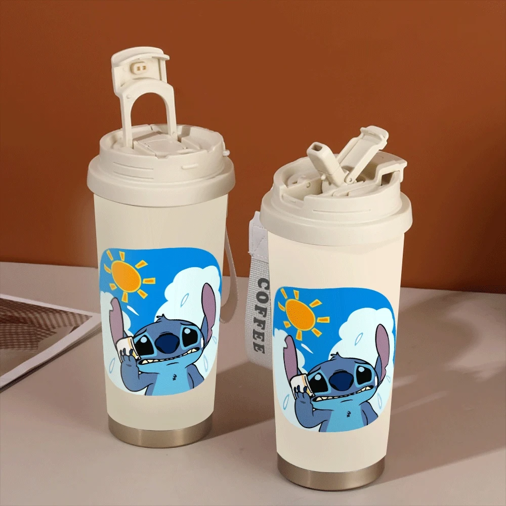 

Stitch Series Portable Student Water Cup Portable Girl Portable Coffee Cup Disney Lilo & Stitch Cute Cartoon Fitness Sports