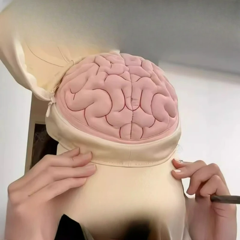 

[Brain hat] Open and close baseball cap creative summer travel leisure sunscreen visor for girlfriend and girlfriend