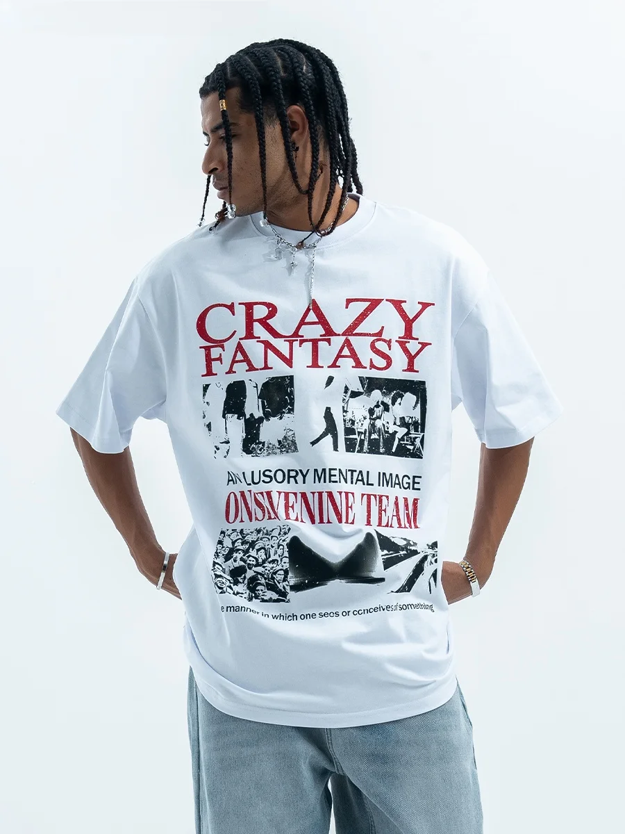 Original Streetwear Cotton T-Shirt Unisex Short Sleeve round Neck Printed Graphic Summer Top Heavyweight 280g Youth Fashion