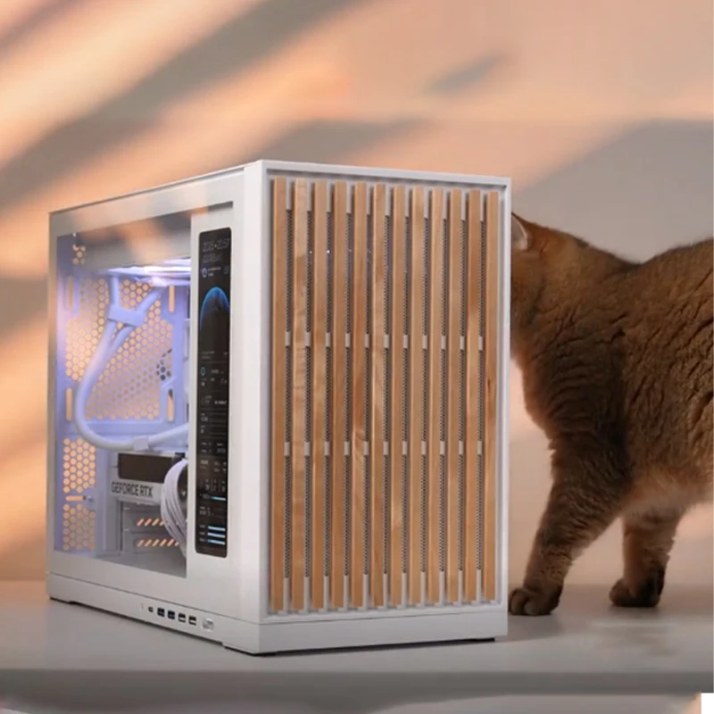 G600 Itx Case Matx lado de madera maciza transparente 360 refrigerado por agua con pantalla secundaria juego de deportes de escritorio chasis de Host portátil