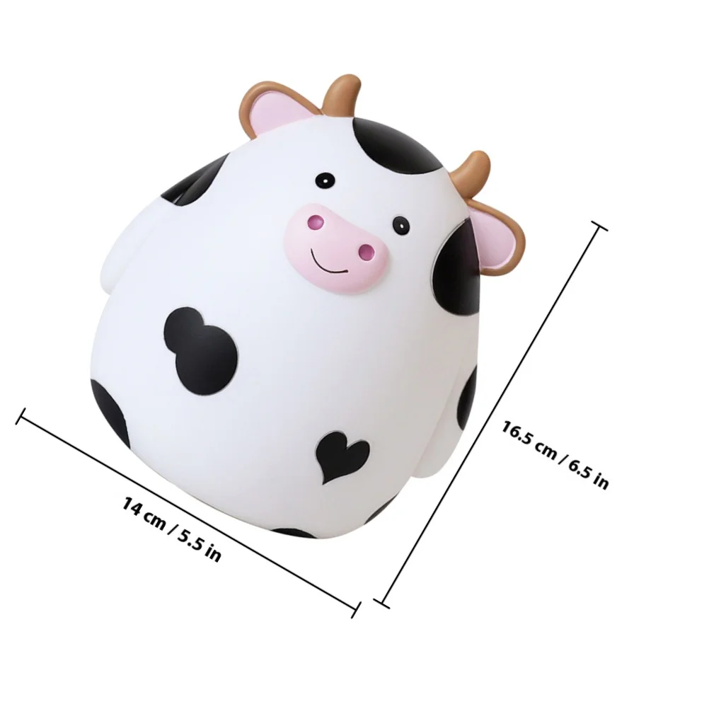 بنك عملة البقرة الكرتونية، تخزين المواد الصلبة المتينة، ملحقات سطح المكتب الرائعة تحفز توفير العادات #5