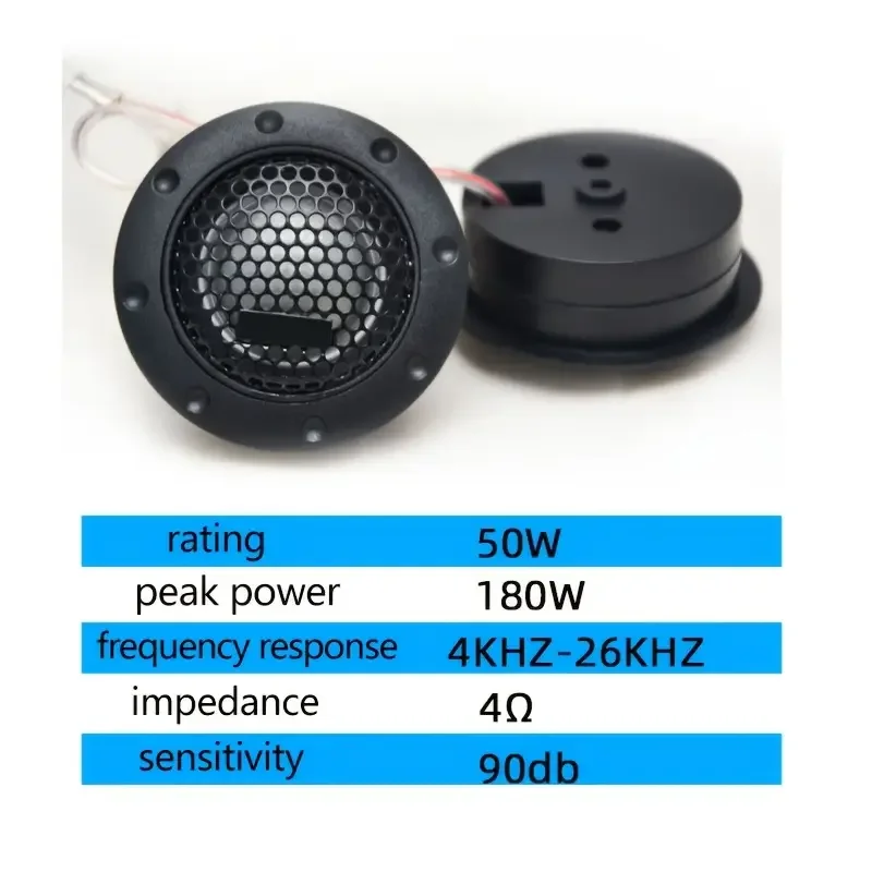 2Pcs Car Tweeter Loudspeaker Mini Audio Sound Car Speaker Universal Auto Accessories 180W Loud Speaker Power Black