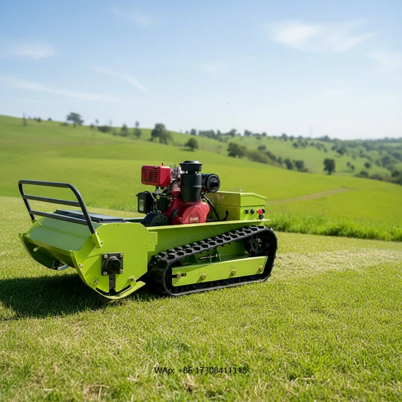 Remote Controlled Crawler Lawn Mower with Motor Long Service Life for Sale