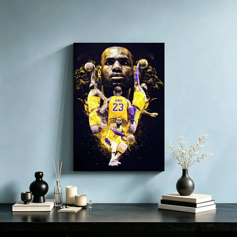 LeBron J-James Famous basketball Poster High Quality Dorm Living Room Aesthetic Wall Decoration Painting Stickers Gift