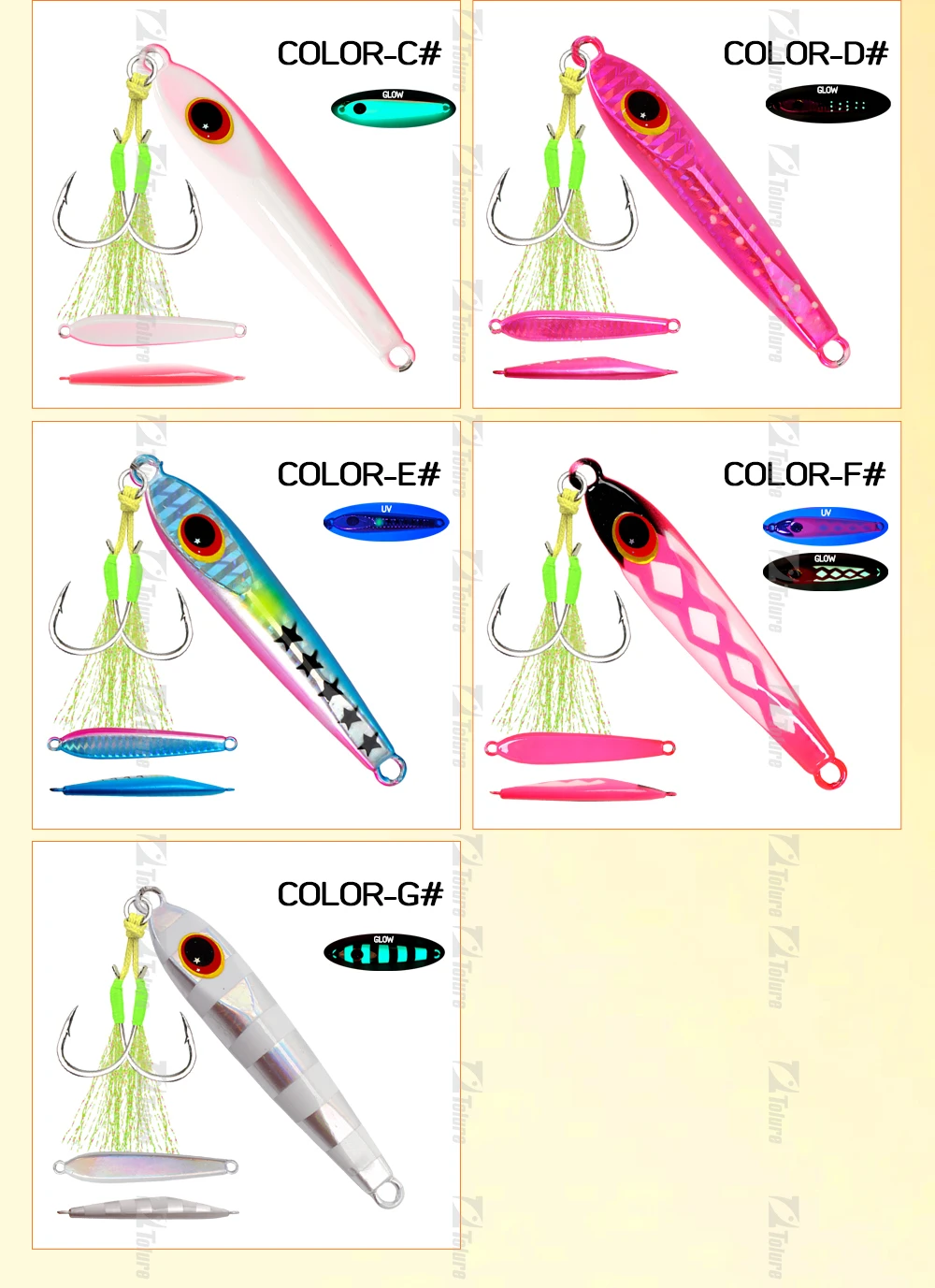 TOLU 2024 Neue 40g 60g 80g 100g Flache Langsam Sinkende Hartmetall Jigs Japan Laser Haut thunfisch Angeln Jig Köder Salzwasser Mit Haken – Detail 4
