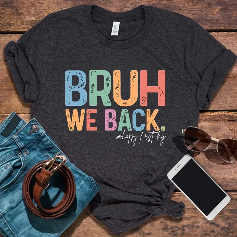 

We Back Happy First Day Tshirt Back To School Tee First Day Teacher Shirts Teacher We Back Teacher Tops Vintage m