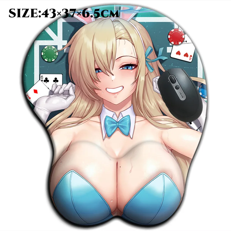 

Blue Archive Ichinose Asuna Oversized Oppai Mouse Pad 3D Silicone Big Breasts Sexy Super Large Size Anime Gamer Boob Desk Mat