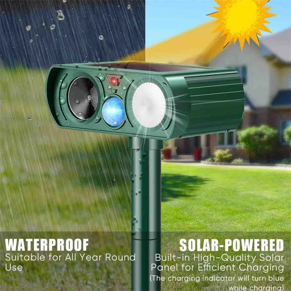 Repelente de animales ultrasónico con energía Solar para exteriores, Sensor Pir portátil para plagas de gatos y ratones, para el hogar y el jardín,