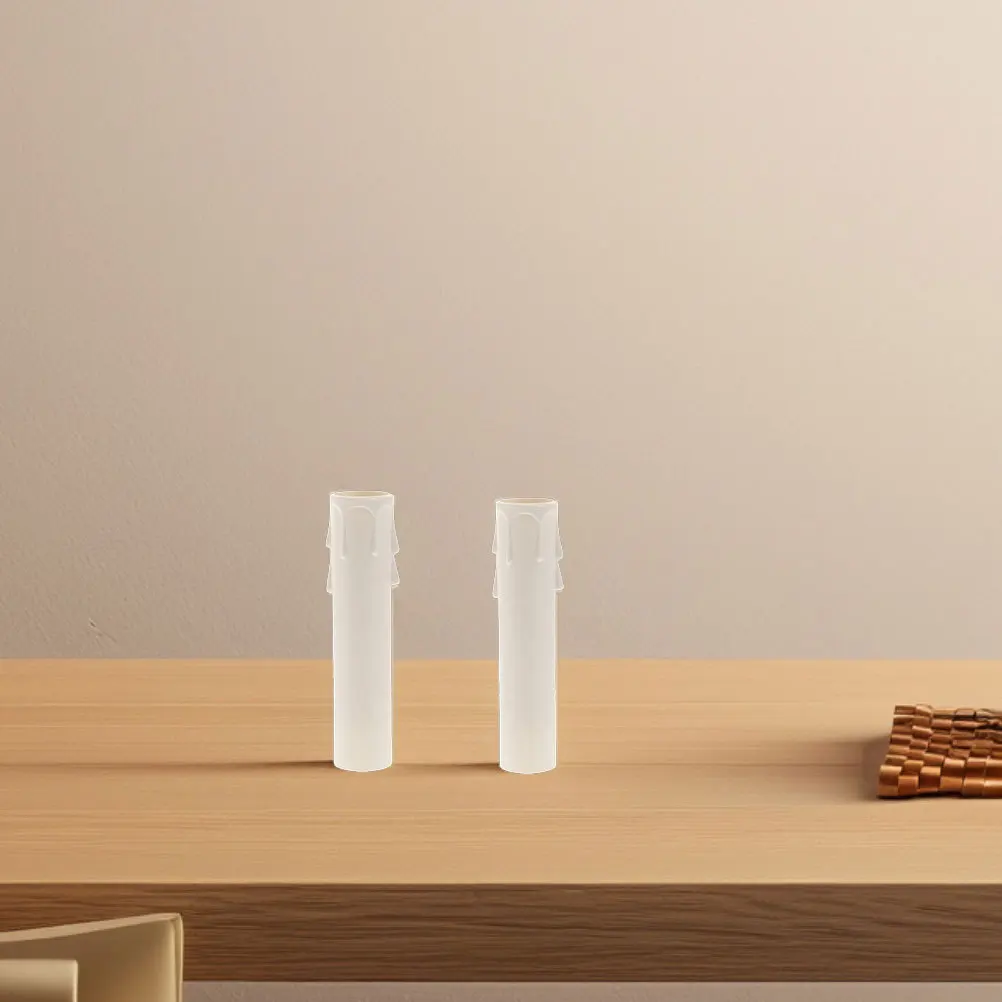 

30Pcs Plastic Covers Vintage Chandelier Candelabra Sleeves Heat Protection Easy to Use White