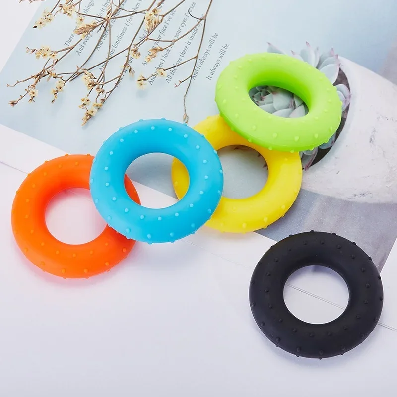 Fitness 20-60LB Workout Trainer Expander Exercise Grip Forearm Silicone Ring Carpal Muscle Adjustable Gym Finger Gripping Hand