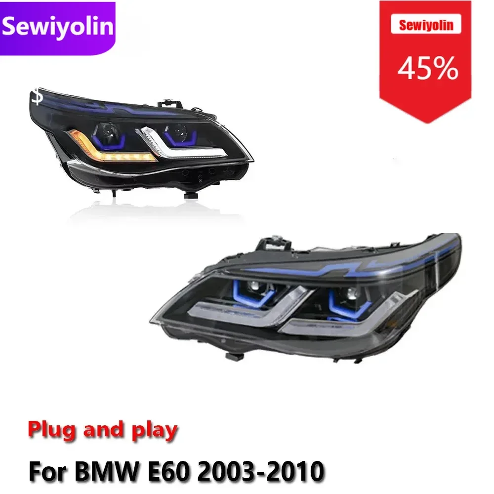 

Автомобильные аксессуары для DRL, светодиодные фары для BMW 5 серии E60 2003-2010, светодиодные DRL, противотуманные фары для прицепа, указатель поворота, Voiture Plug An