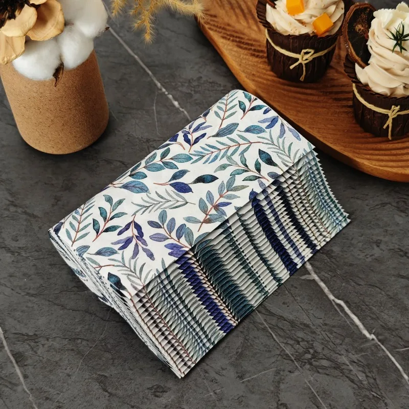 10/20 قطعة 33 سنتيمتر 2 طبقة Morandi اللون الأوكالبتوس المناديل جو الحفلات النفط اللوحة المناديل DIY Decoupage ورقة #4