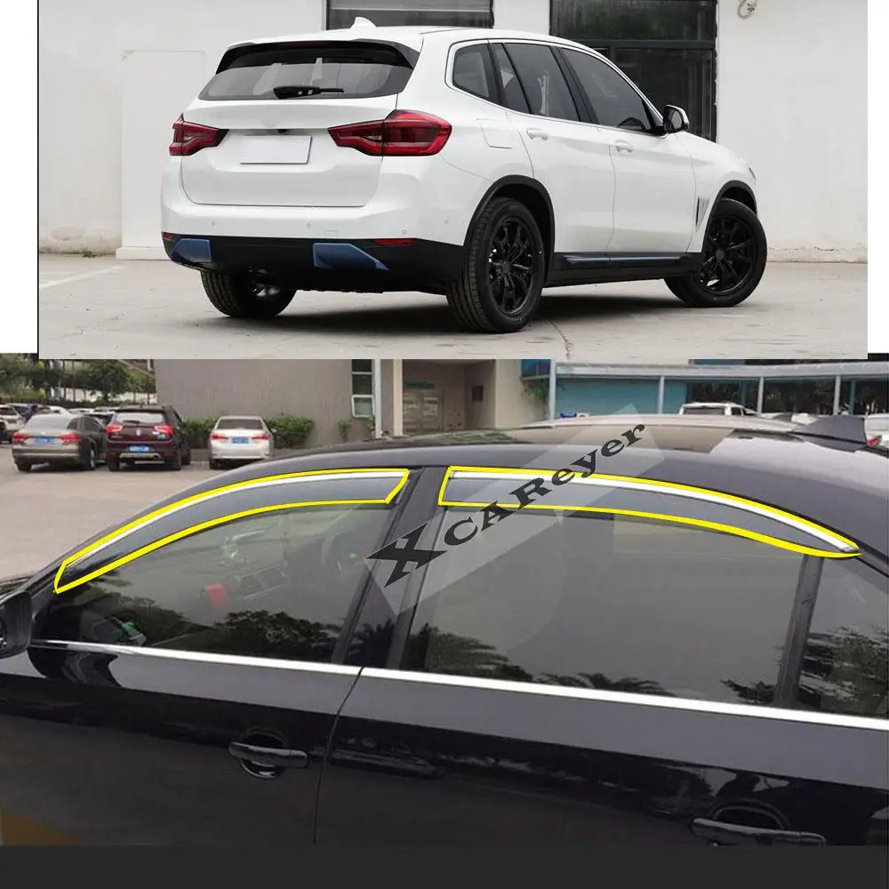 ل BMW X3 G08 IX3 2018 2019 2020 2021 جسم السيارة التصميم ملصق البلاستيك زجاج النافذة الرياح قناع المطر/الشمس الحرس تنفيس أجزاء #3