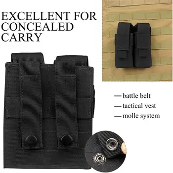 尼龍戰術MOLLE雙彈匣袋狩獵戶外槍套彈匣包軍用工具收納袋腰包 8 最佳銷售 彈匣架 - №5