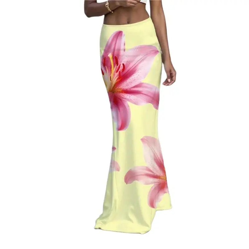 Fashion  Butterfly Printed Skirts Womens 2025 Long Skirts For Women Summer Ladies Jupe Bodycon Knit Hip Skirt Beach Saia