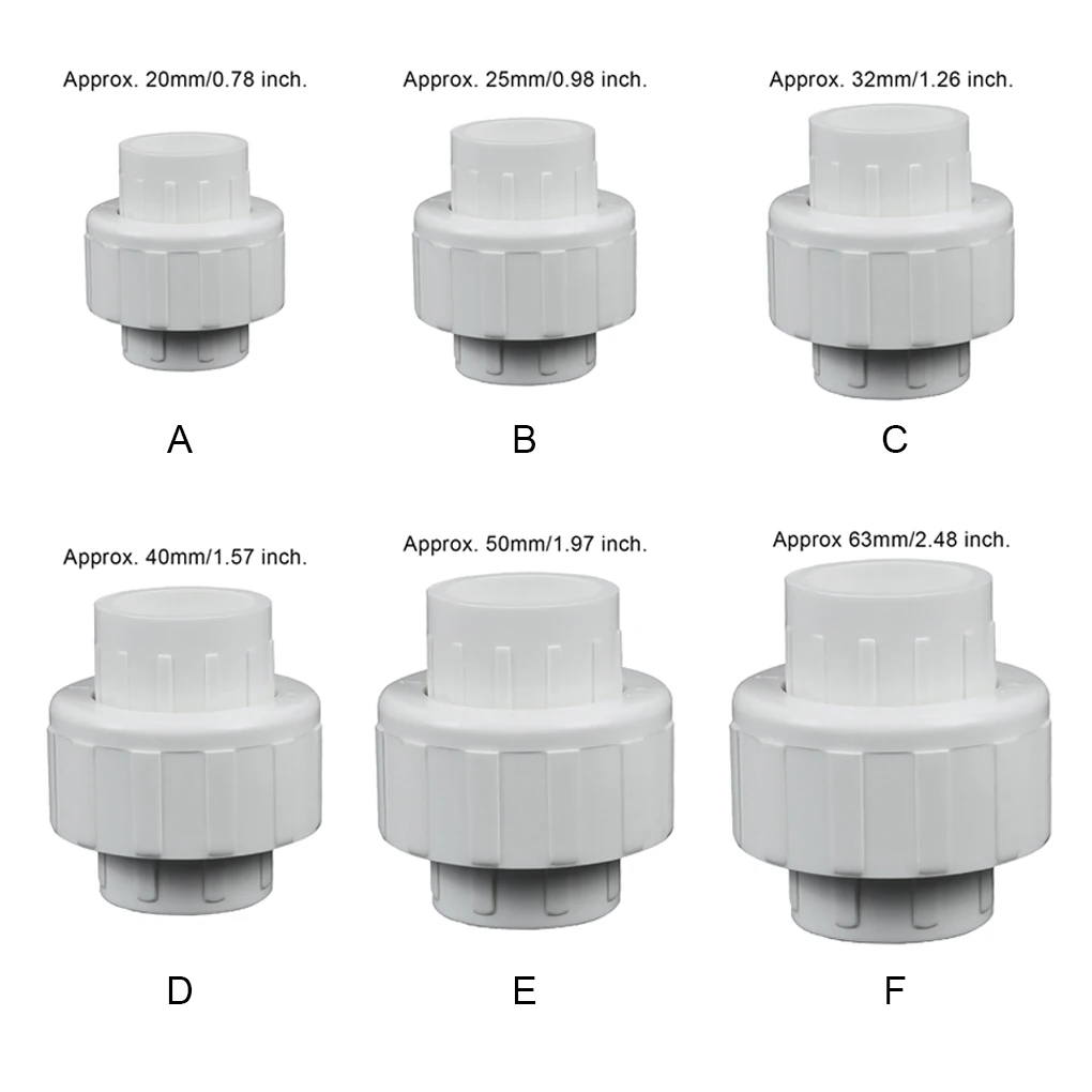 Aquarium PVC Pipe Union Connector Water Equal Connectors Spare Parts