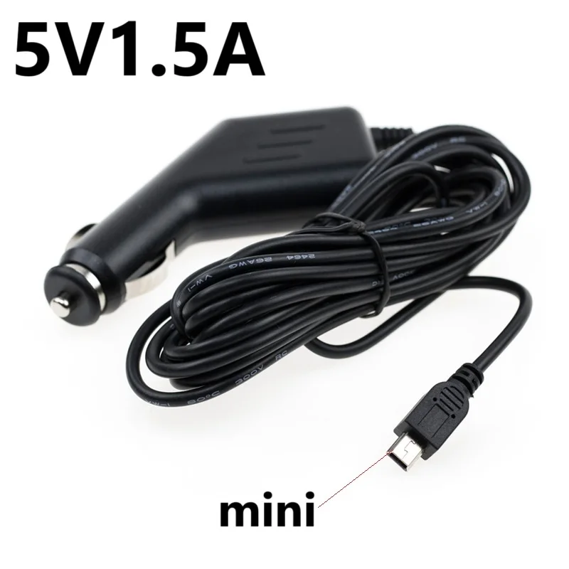 DC 5V 1.5A Power Charger Cable Mini USB Car Adapter Charger Power Plug Cord Cable For Car DVR GPS Tool