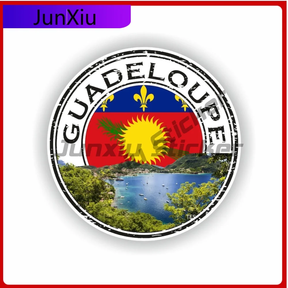 

Guadeloupe the Caribbean Island Seal Sticker Round Flag Creative Vinyl Decal Waterproof Decorative for Car Camper