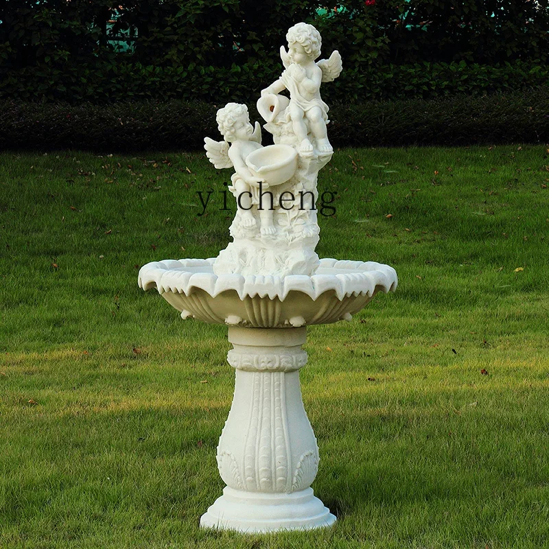 ZK flowing water fountain garden water feature decorative figure sculpture floor ornament fairy garden