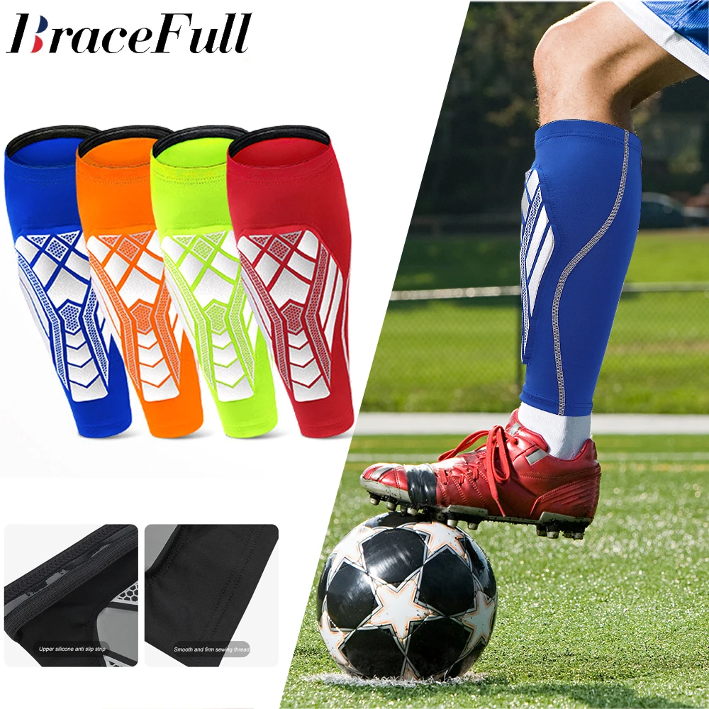 1PC Soccer Shin Guard Shin Pad For Youth Adult, Calf Compression Sleeve With Honeycomb Pad, Support Protector