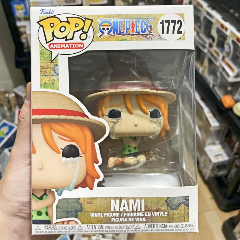 Funko Pop! Nami Llorando de One Piece # Figura de Vinilo Original 1772, Modelo Coleccionable de Anime, Adorno de Escritorio, Juguete, Regalo de Año Nuevo para Fans