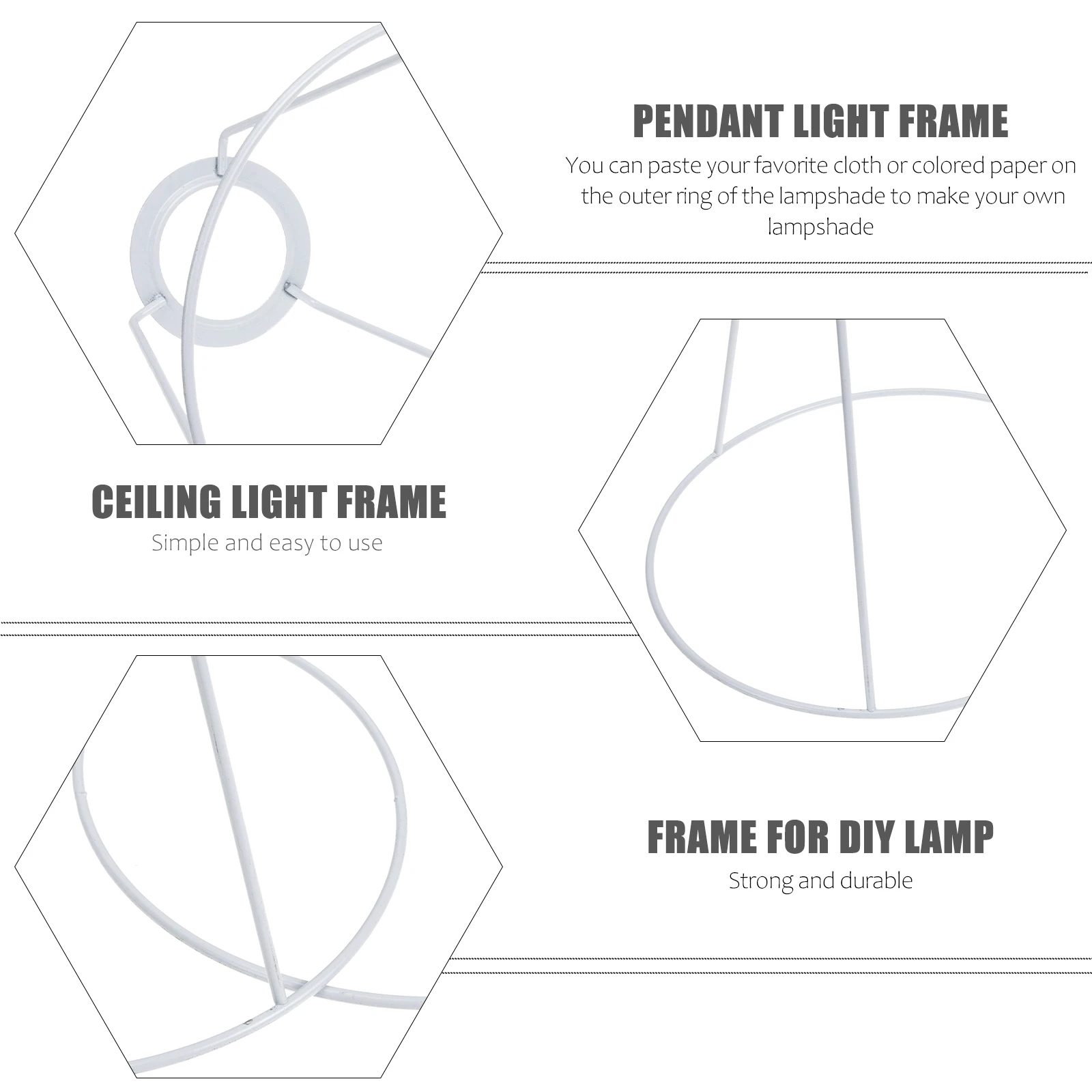 

1 Set Iron Lampshade Frame Diy Wire Cover For Table Floor Pendant Lamps Easy Installation Vintage Style Ring Fitter Holder For