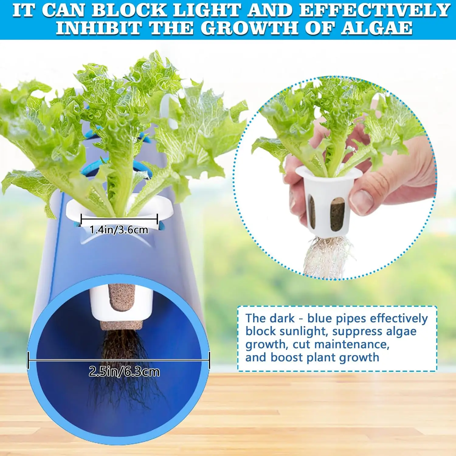 Hydroponics Growing System Kit A Type 72 Plant Sites Food Grade PVC U Pipes Vegetables Fruits Herbs Indoor Outdoor