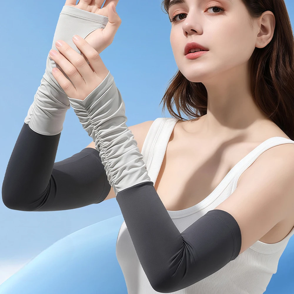 

Unisex Outdoor Gloves Men and Women Cooling UV Protection lightweight Ice Silk Sleeve Covers for Cycling Arm Sun Protection New