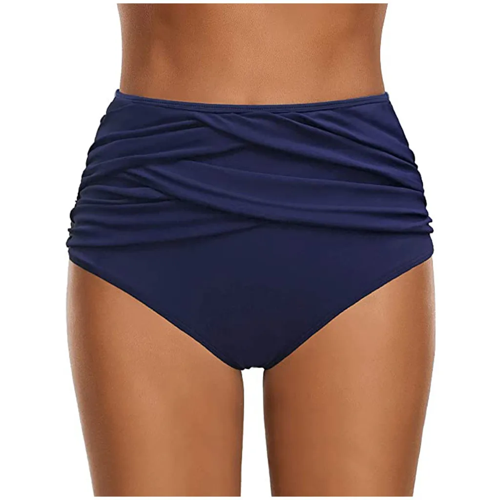 Women\'s Swimwear Bikini Bottom High Waisted Swim Trunks Summer Fashion Pleated Swim Shorts Simple Solid Colour Beach Swimwear