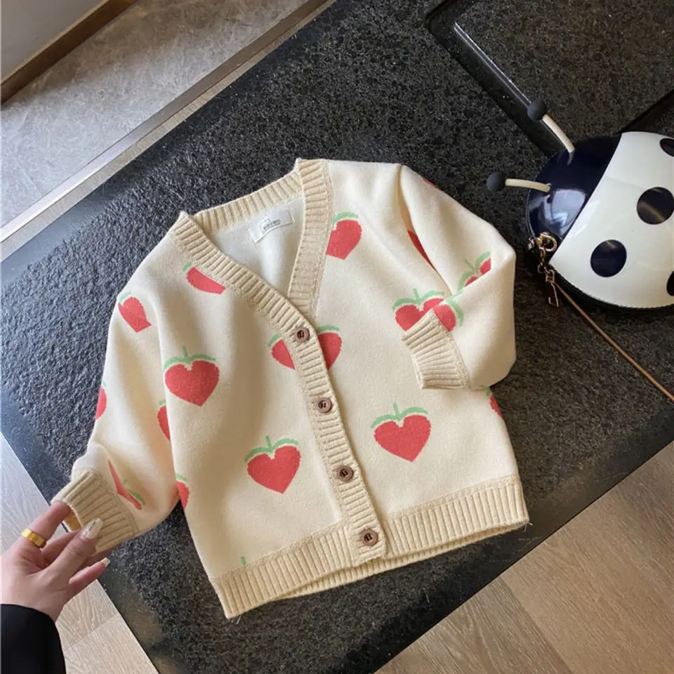 2022 Herbst Winter Mädchen Jungen Fleece Strick pullover Baby Kinder Kinder Strickjacke