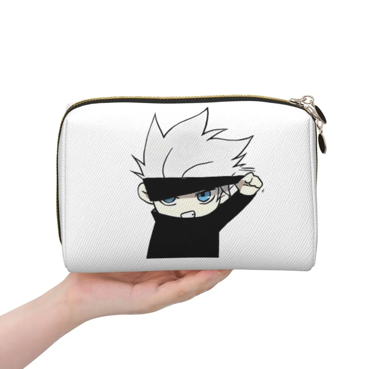 Gojo Manga Kawaii Japanese Anime Women Cosmetic Bag Travel Makeup Organizer Pouch Toiletry Storage Dopp Kit Case