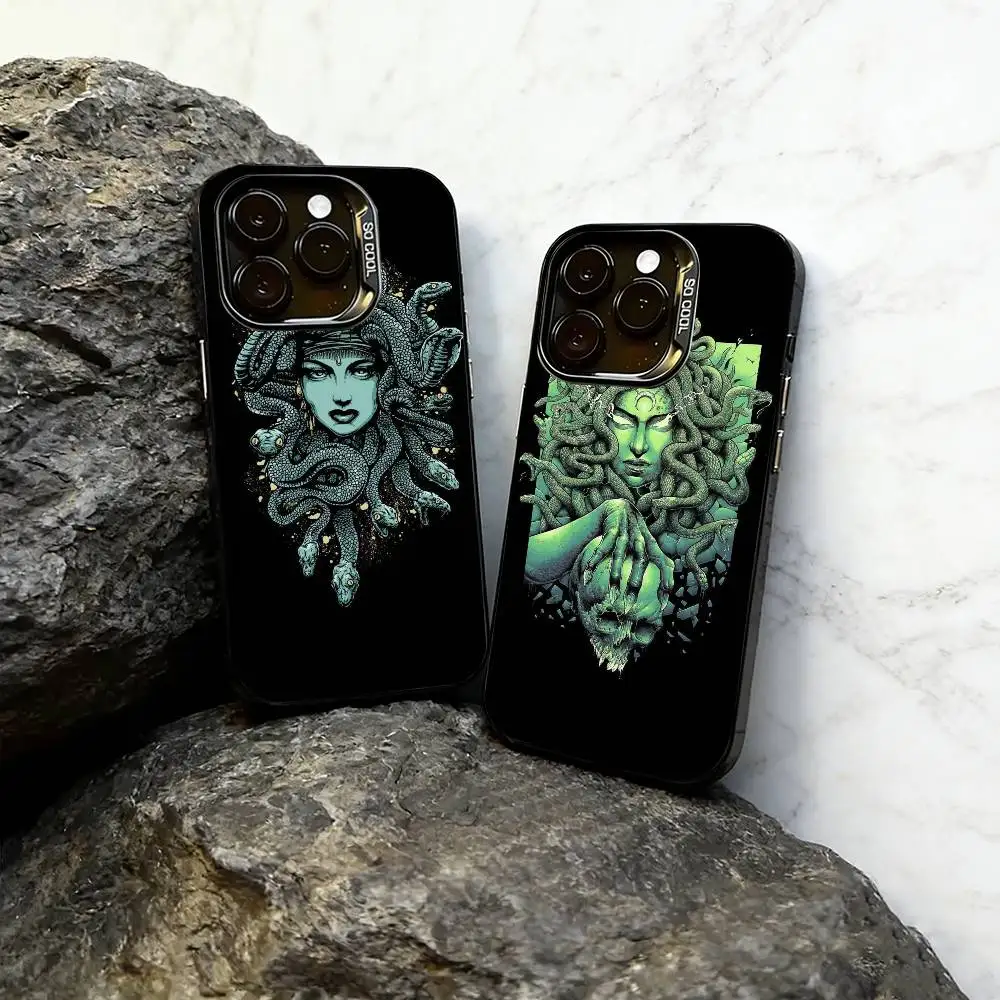 

Medusa Greek Mythology Look At Me Phone Case For iPhone 17,16,15,14,13,12,11 Plus,Pro Max,XS,Colorful Silver Black Cover
