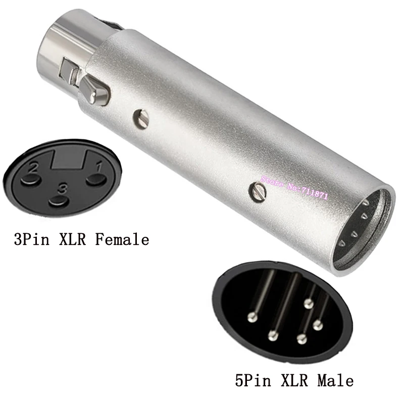 3Pin ชาย 5 พินหญิง XLR อะแดปเตอร์เชื่อมต่อ 5Pin หญิง 3 ขาชาย Xlr Connector อะแดปเตอร์ 3 5 Pin XLR ชายหญิงปลั๊กซ็อกเก็ต