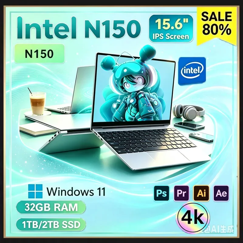 Intel Intel Core N150 2026 Optimal 15.6" High-Performance, 2TB SSD, 32GB RAM, Portable Laptop Notebook PC for Office Study - Aliexpress Deal