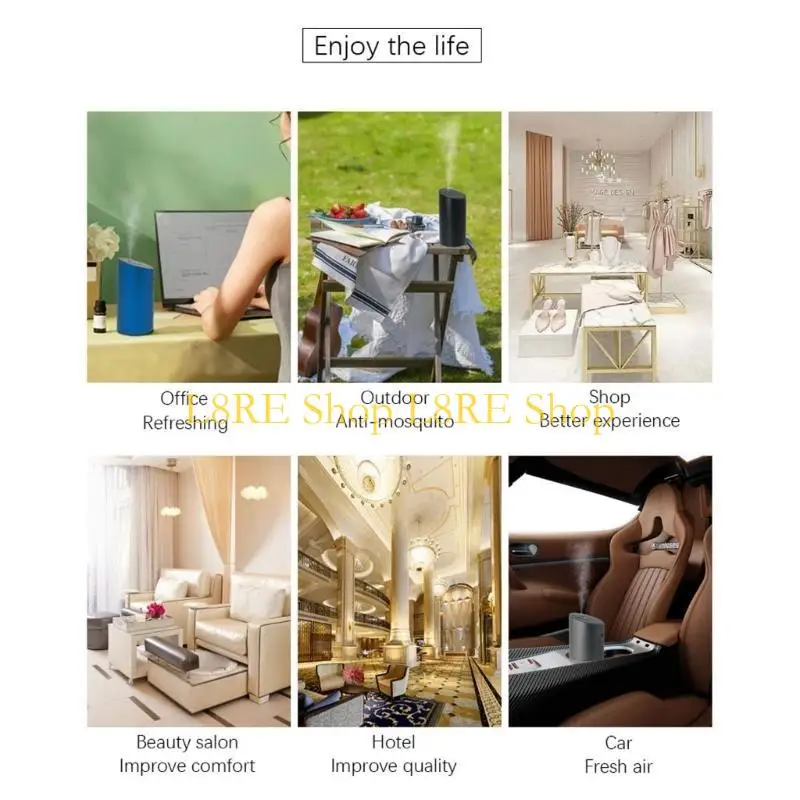 Difusor elegante do óleo essencial l8re com textura ajustável do metal do difusor aromas da intensidade fragrâncias o