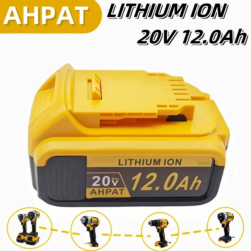 100% Original 12000mAh 20V for Dewalt Power lpega Tool Battery DCB206 20V Battery DCB206 20V Battery DCB205 DCB200 DCB204-2