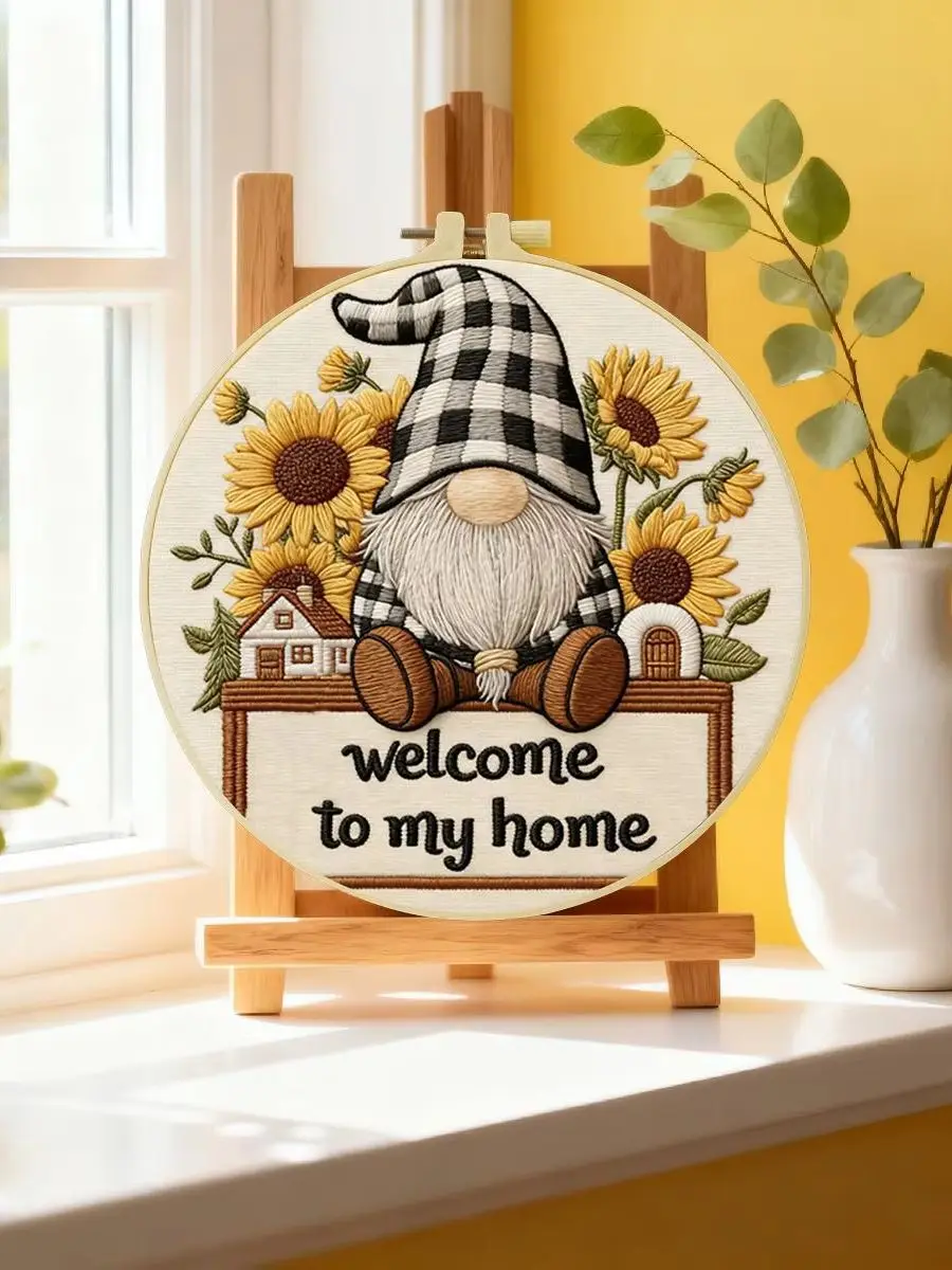 1 Stück 20X20CM/15X15CM 7,87/6,3 Zoll Kleiner Zwerg Stickerei Starter-Kit DIY-Kit DIY-Stickerei-Set Handarbeiten Nadelkunst – Detail 6