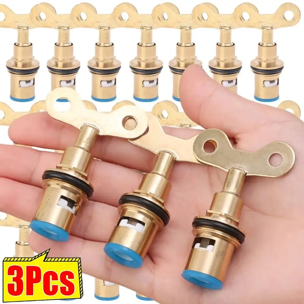 

3 шт. прочный G1/2 "сердечник клапана крана с ключами, сменные картриджи для крана, универсальный латунный быстрый кранный клапан