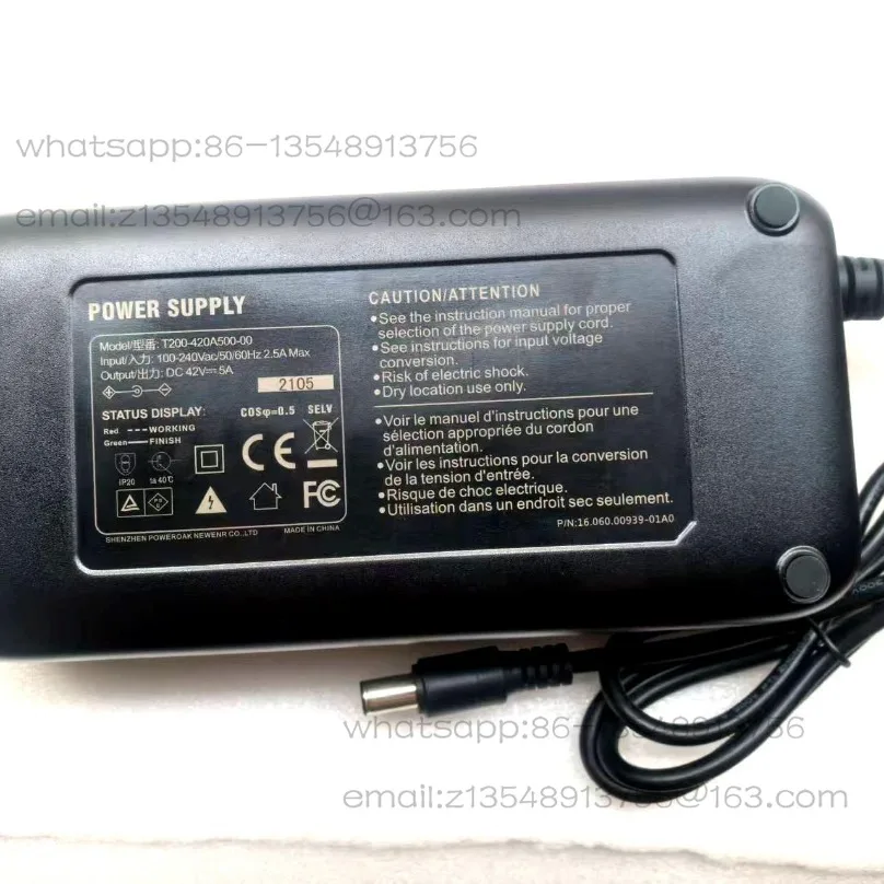 T200-420A500-00 Power adapter 42V5A charger 5.5 * 2.5 interface one pin spot quick delivery