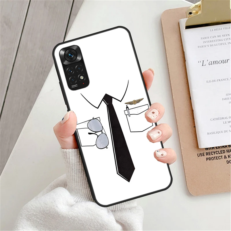 Airplane Pilot Epaulette Case For Xiaomi Redmi Note 12 Pro 8 9 10 11 Pro Note 12S 11S 10S 9S Redmi 12C 9C 10C Cover