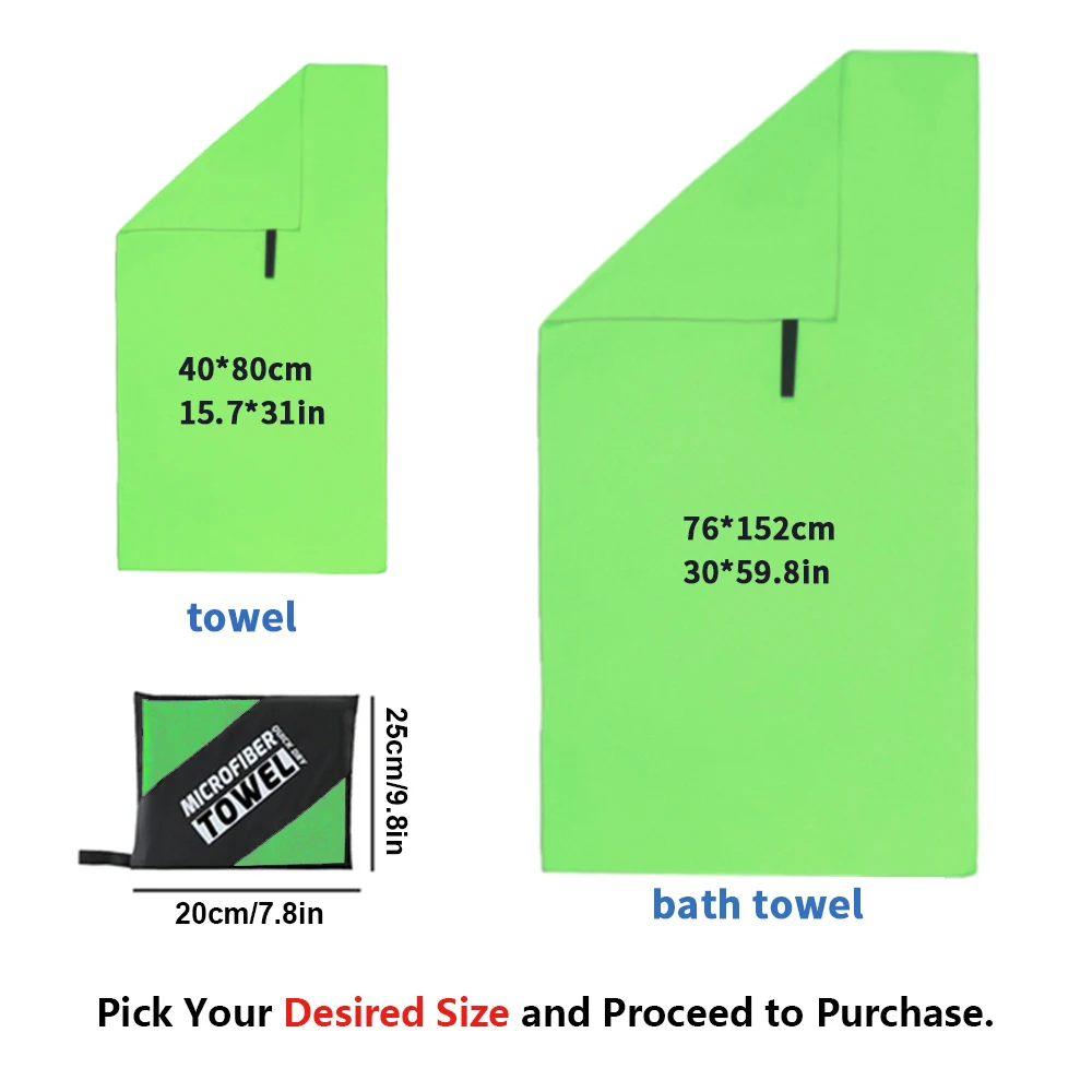 Lightweight Sports Towel Gym Bath Towel 40x80cm 76x152cm Individually Wrapped Sweat Towel for Men Women