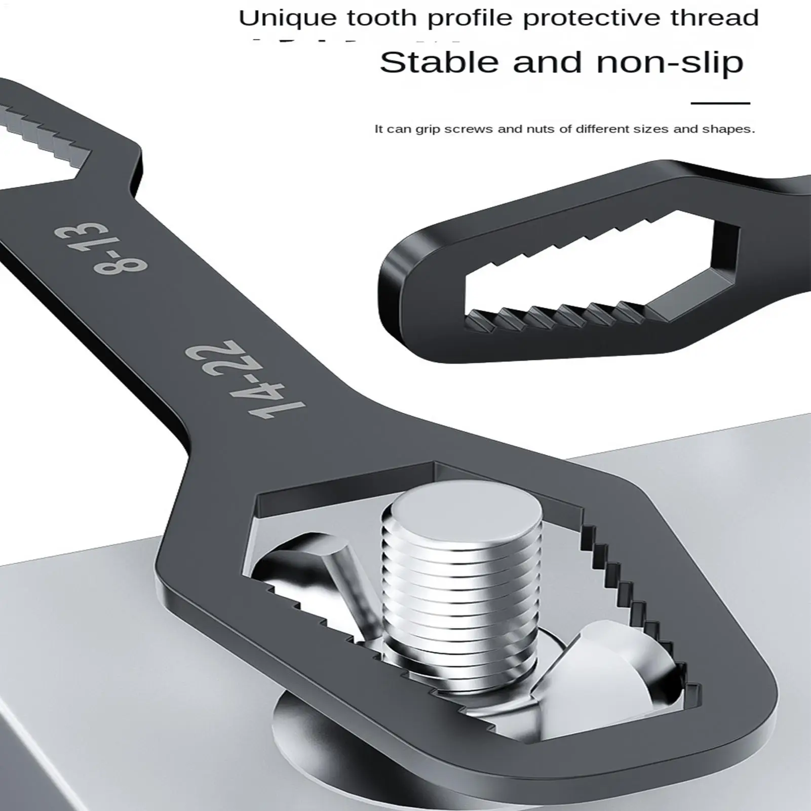 

Набор двусторонних ключей из 5 предметов из хромованадиевой стали, портативный, самозатягивающийся, для сантехники, авторемонта, велосипедов