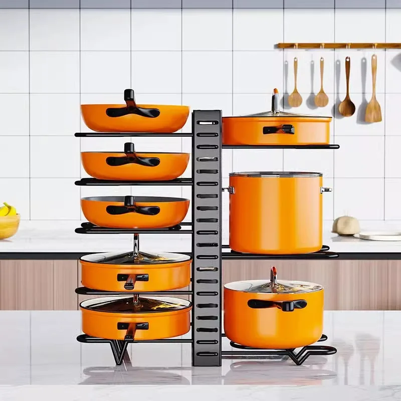 

Double Sided Pot Rack, Kitchen Storage and Disassembly, Vertical Iron Wire Pot Rack, Multi-functional Storage Pot Rack