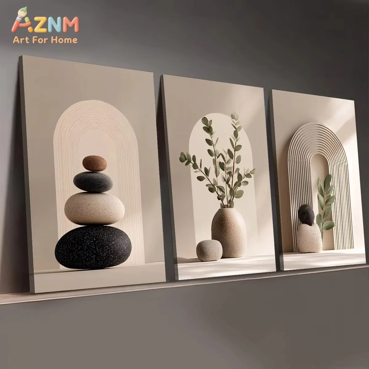 AZNM Bohemian Style Light Luxury Art Fashion Potted Plant Canvas Poster Ready Home Decoration Wall Art Room Decoration Gift view 3