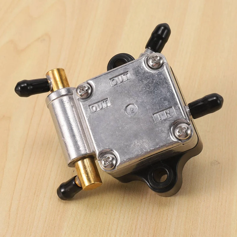 2 PCS Boat Engine Fuel Pump Assy 6AH-24410-00 Silver & Black Metal For Yamaha Outboard 4-Stroke 15HP 20HP Outboard Motor image 3