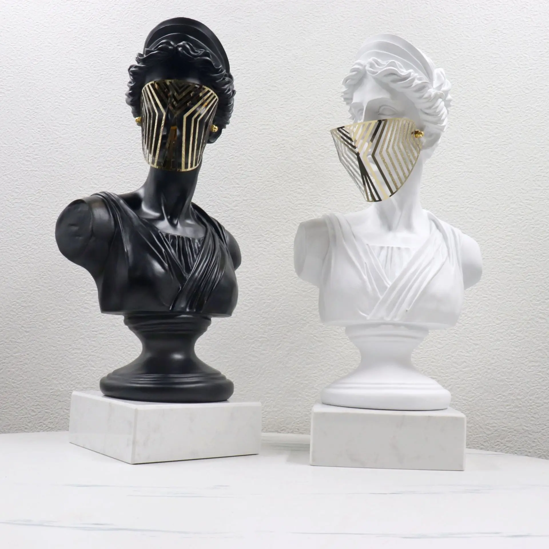 Nordic Resin Home Decor Ornaments Masks Human Sculpture Art Bust Portrait Venus Crafts Statue Furnishings Home Decoration