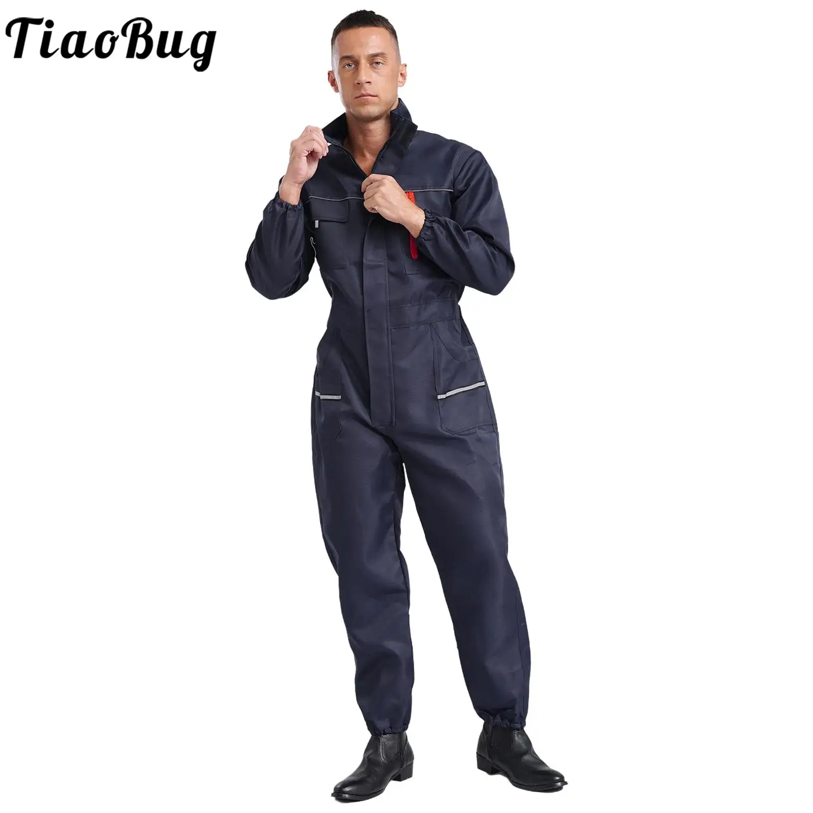 

Work Overall Uniforms for Mens Working Coveralls Welding Suit Repair Workshop Mechanic Workwear Warehouse Long Sleeve Jumpsuit