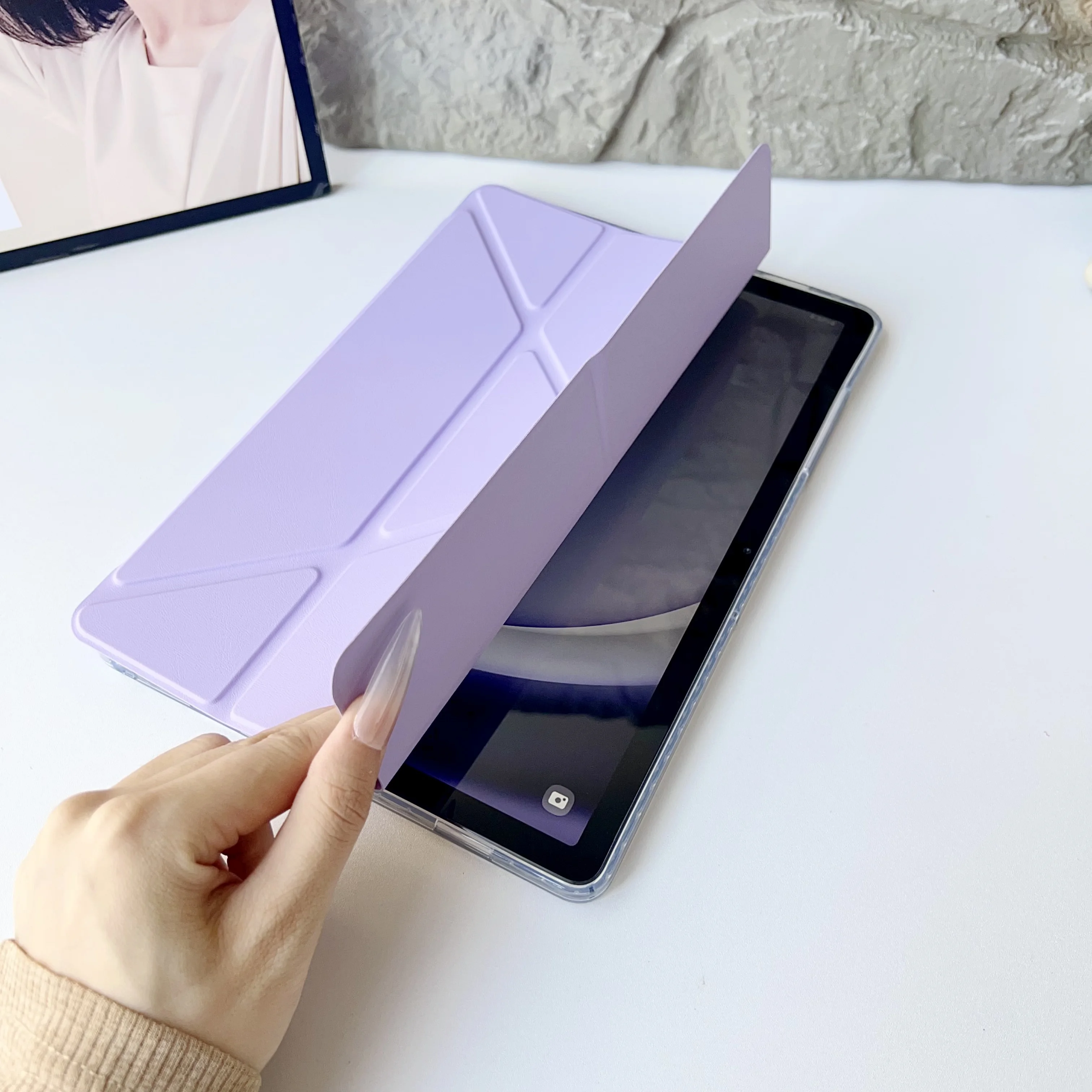 

Case for Samsung Galaxy Tab S9 S9FE S10FE S10Lite 11 inch SM-X710 X510 X520 X400 Acrylic Tri-Fold Tablet Cover for with Pen Slot